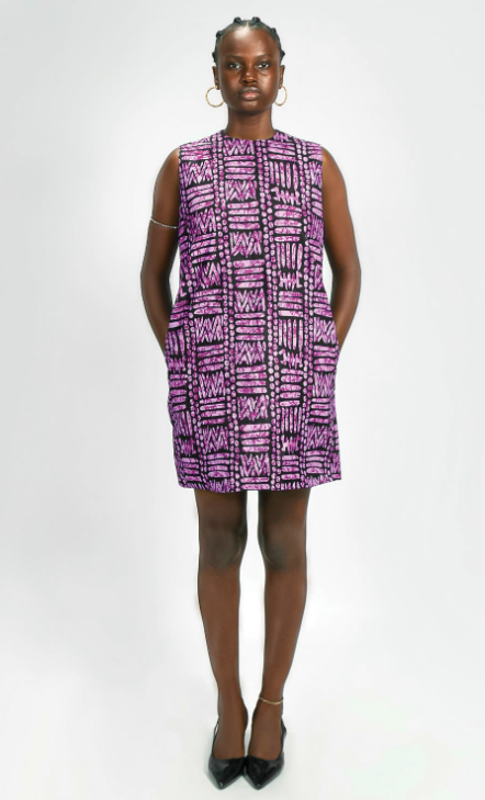 Ajah New Collection Drop2 - 1960s-Inspired A-Line Shift Dress In Batik Cotton