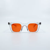 Zid Sunglasses with Clear Frame & Red Lens