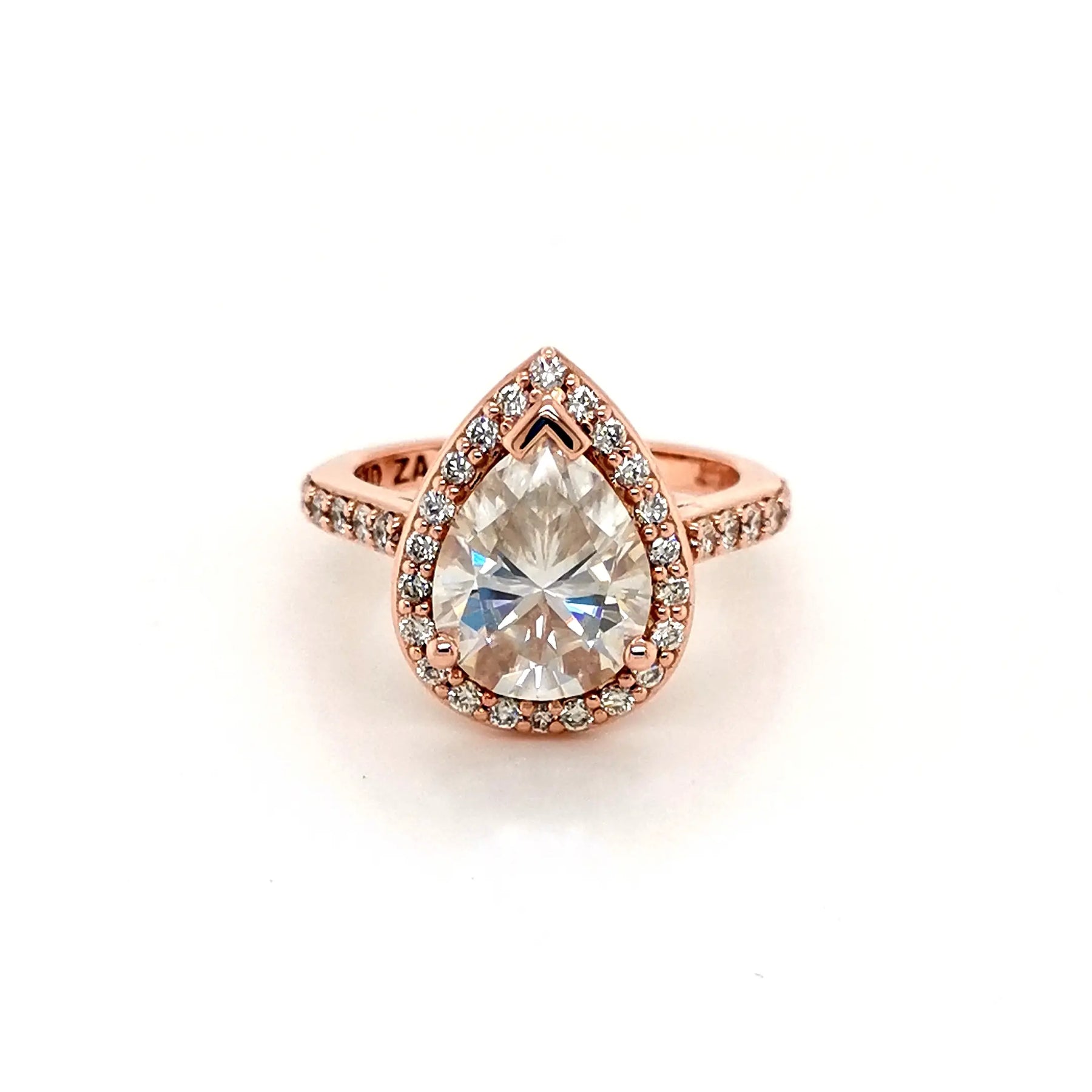 2ct Pear Cut Halo Ring