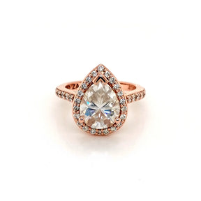 2ct Pear Cut Halo Ring