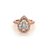 2ct Pear Cut Halo Ring