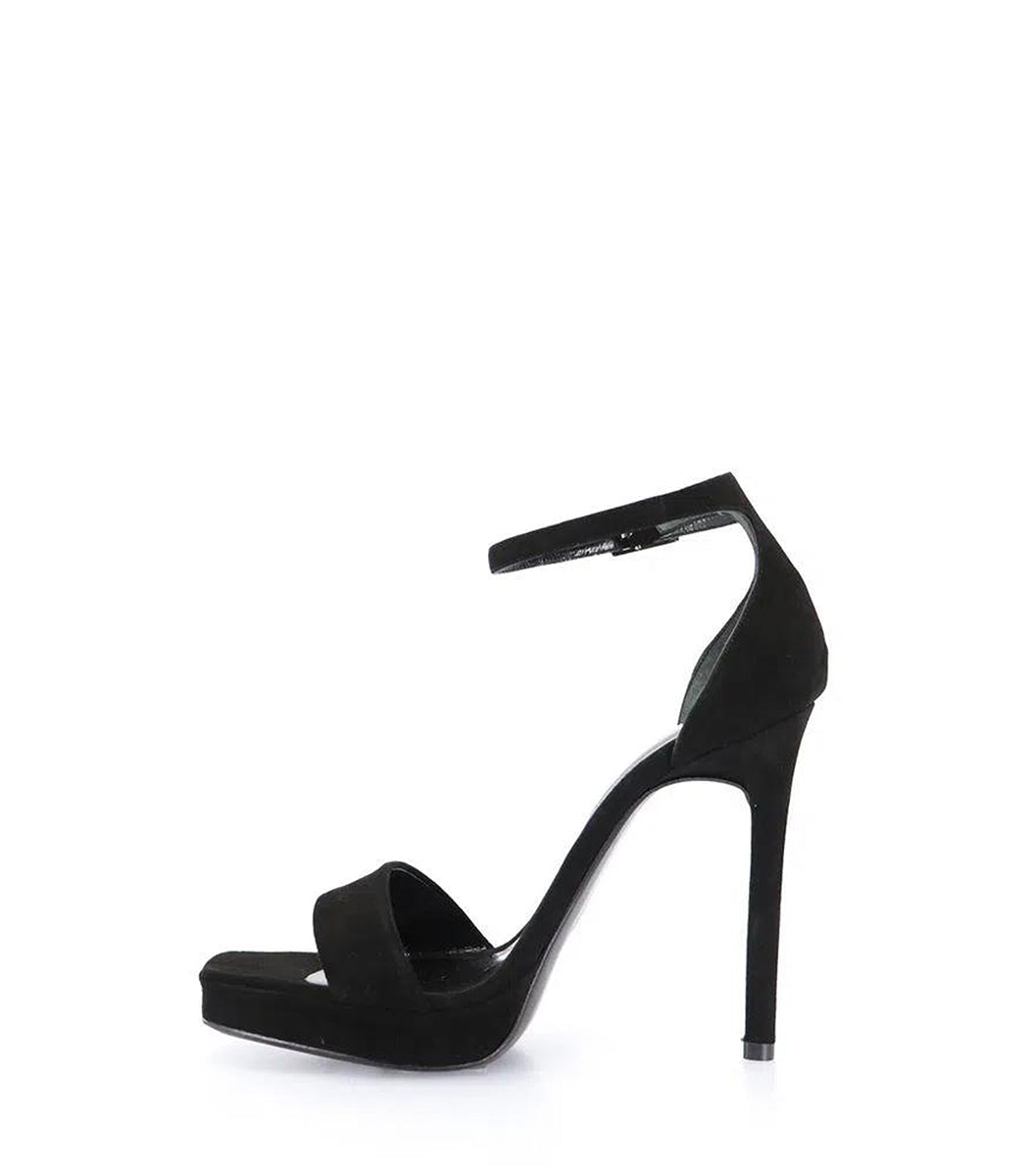 Elegant Black Suede Platform Sandals Barbi