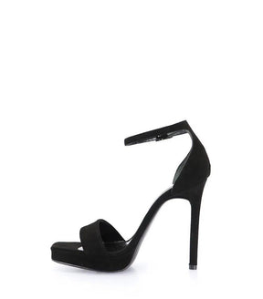 Elegant Black Suede Platform Sandals Barbi