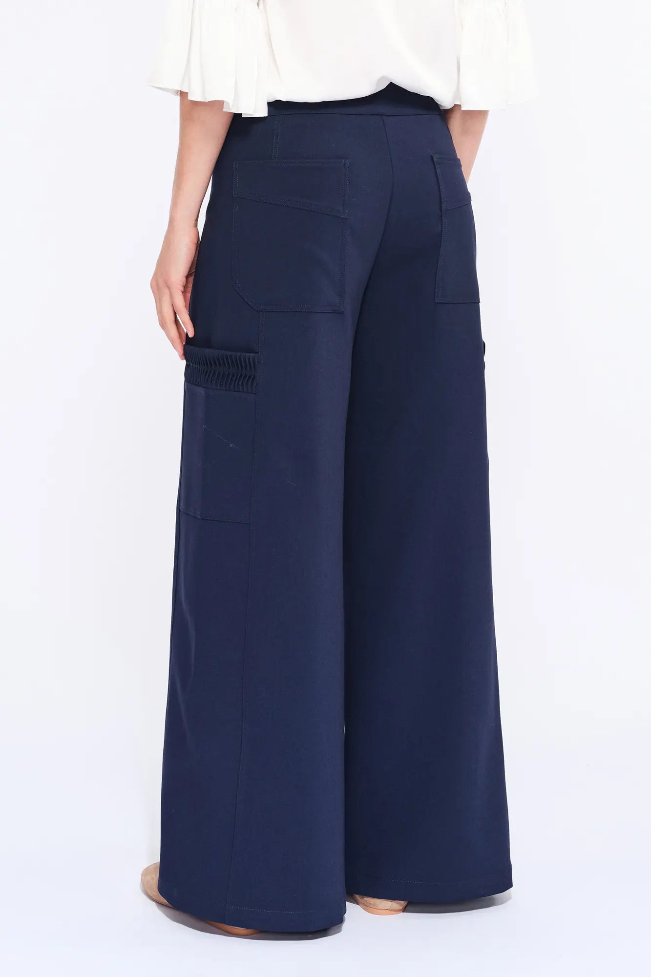 Daysi Ruched Detail Trouser | Navy