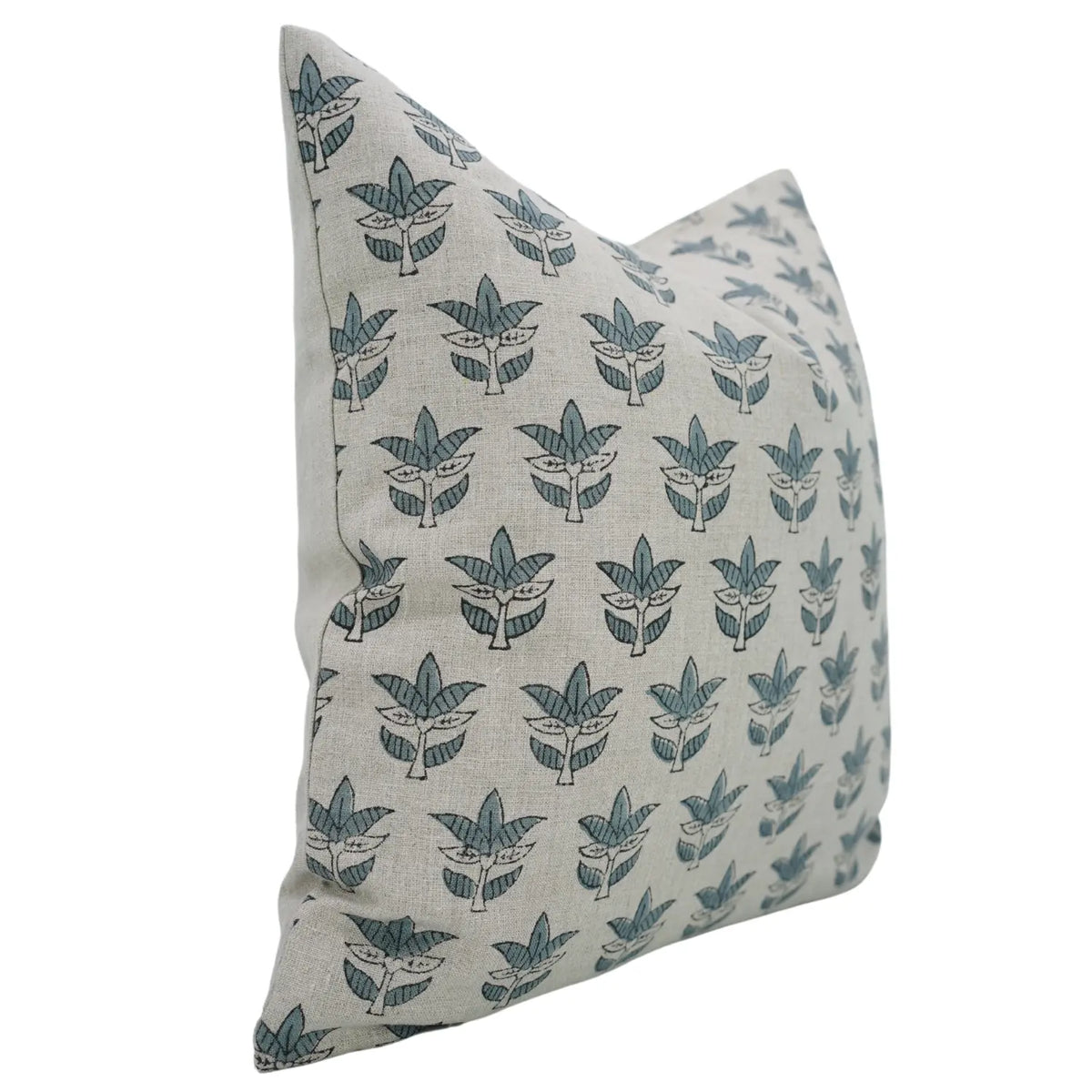 Boho Block Print Pure Linen Cushion Cover - Saat Patti