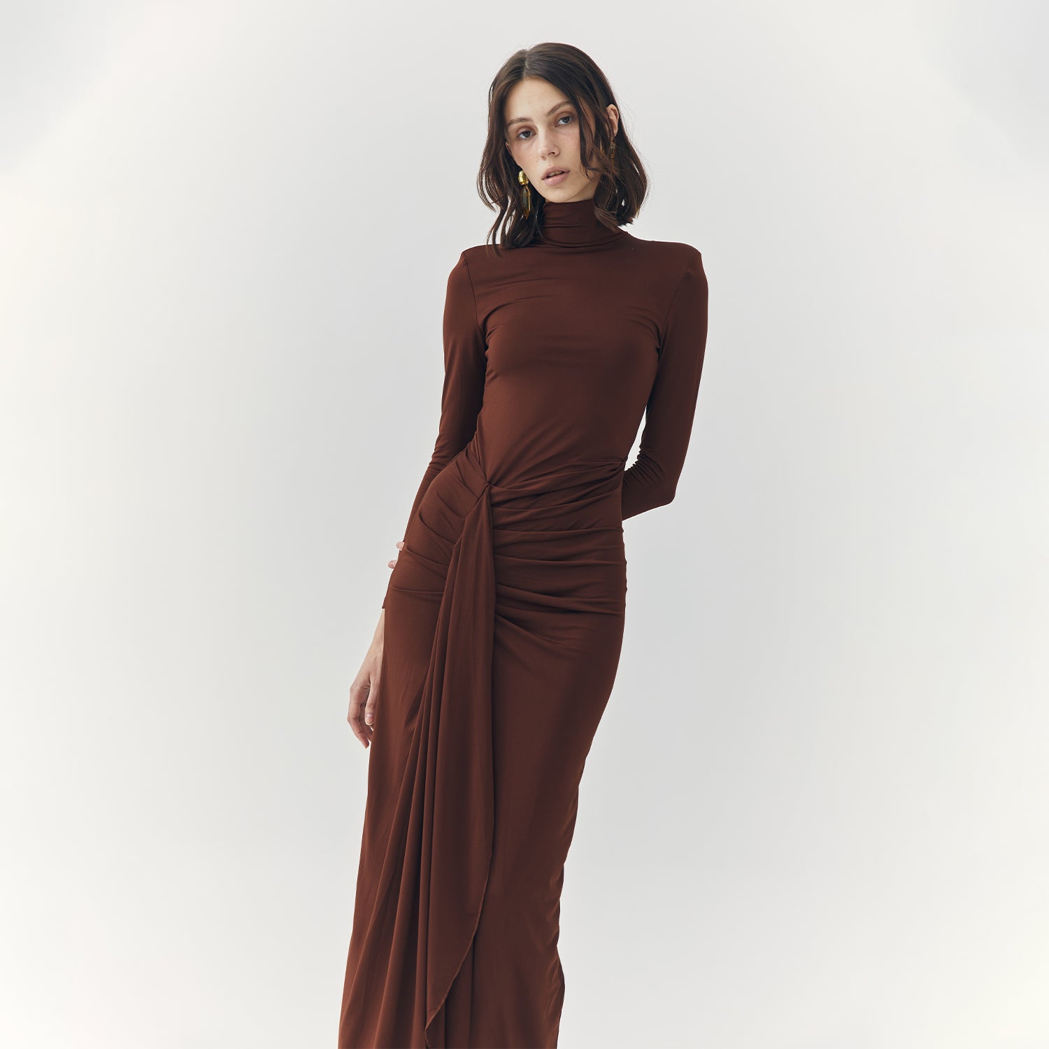 EVANGELINE TURTLENECK MAXI DRESS