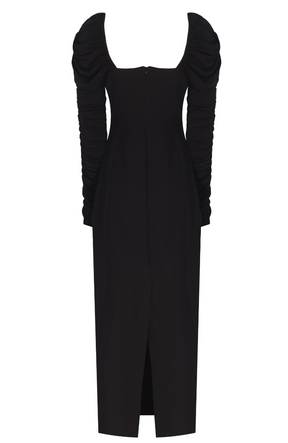 Ruched Sleeves Bodycon Dress
