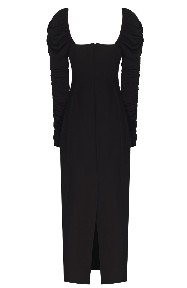 Ruched Sleeves Bodycon Dress