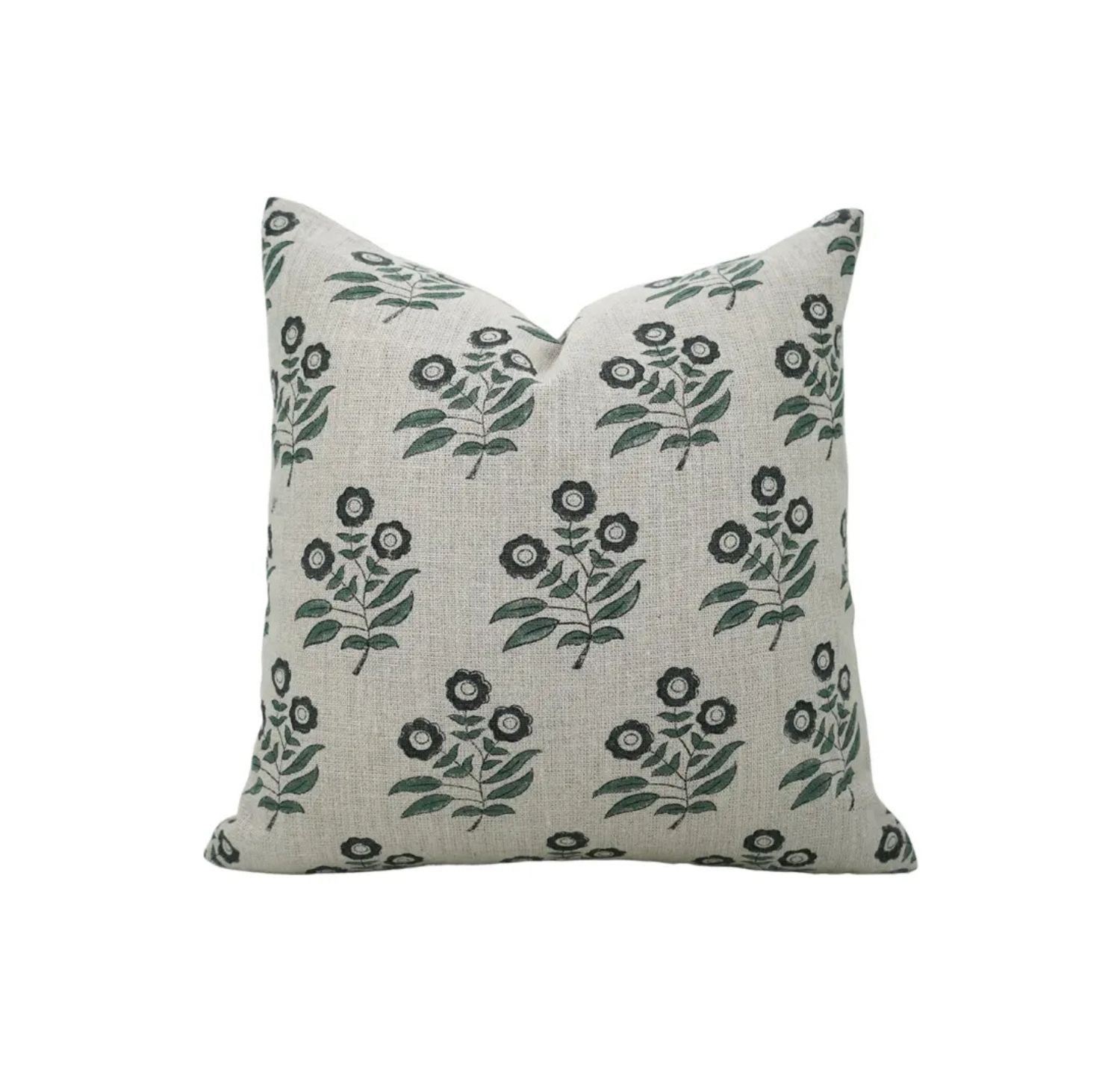 Premium Hand Block Print Boho Thick Linen Pillow Cover- Neha