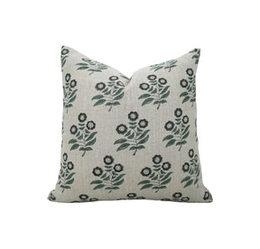 Premium Hand Block Print Boho Thick Linen Pillow Cover- Neha