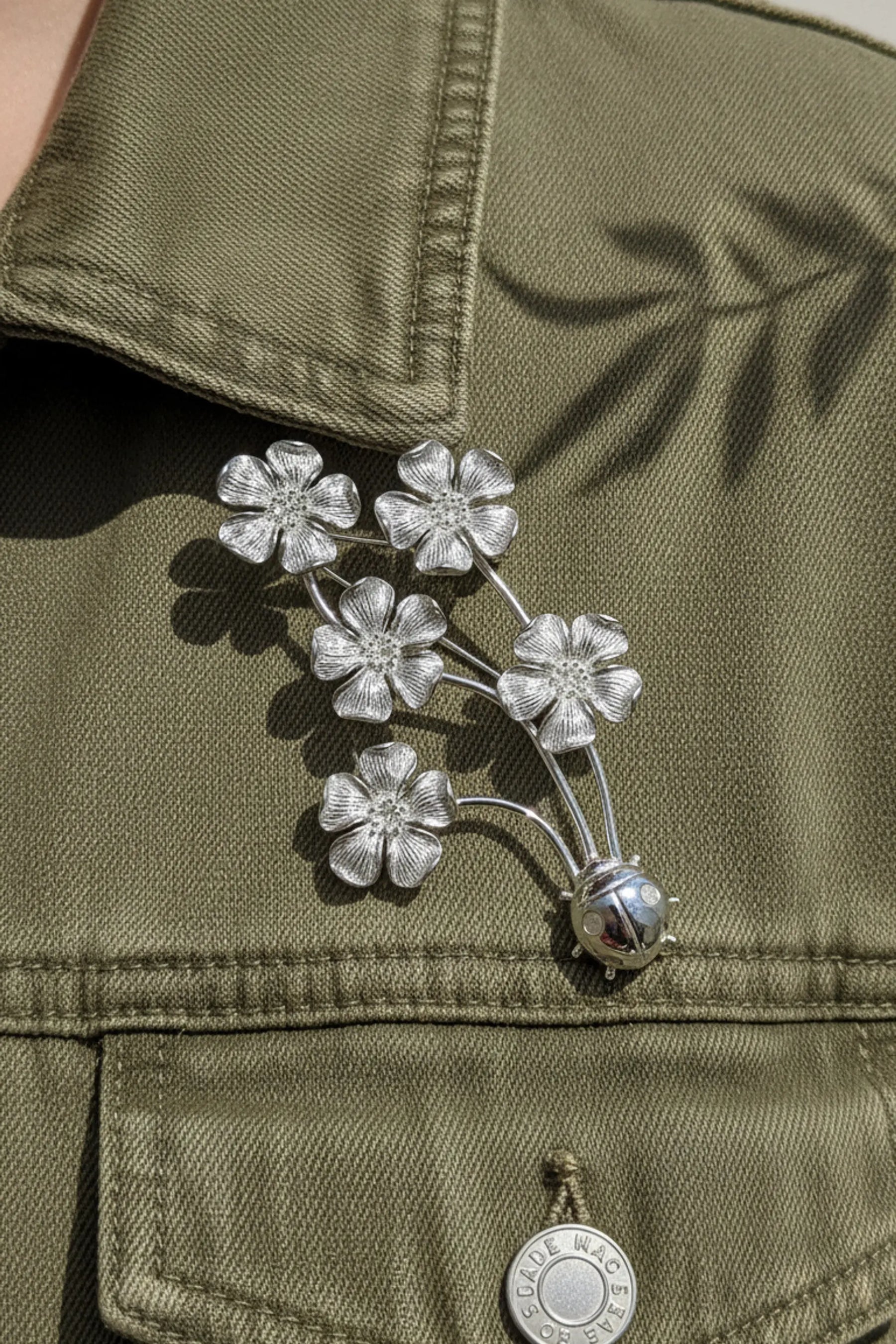 Floral Bouquet Ladybug Brooch