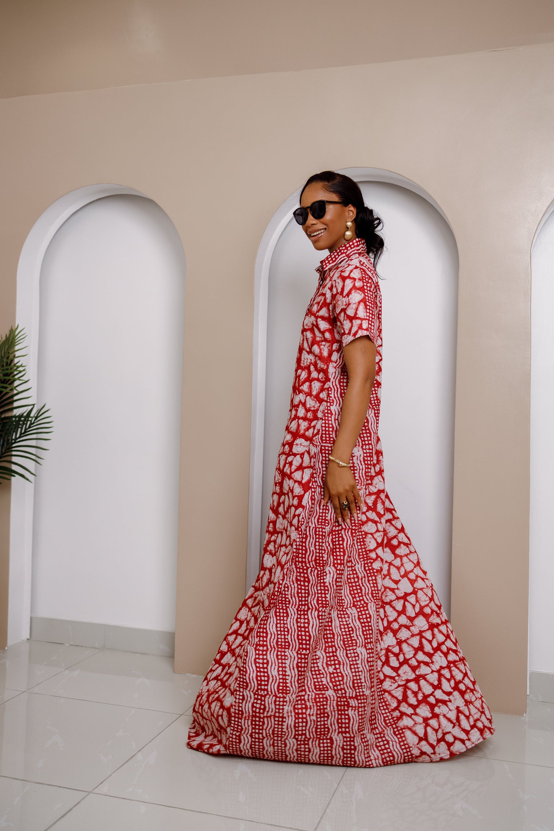 Odiegwu Adire Maxi Kaftan Dress