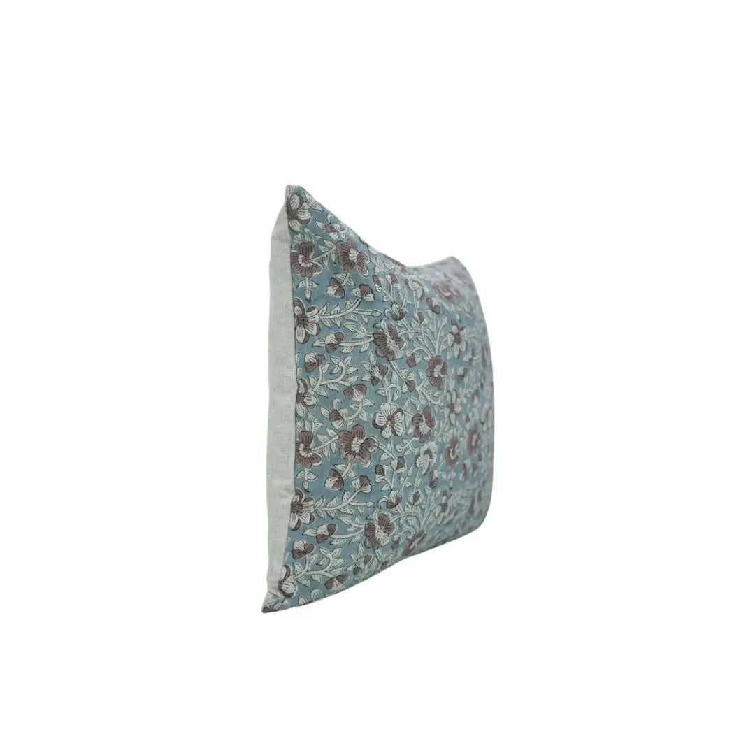 Boho Decor Hand Block Print Viscose Linen Pillow Cover - Saundarya