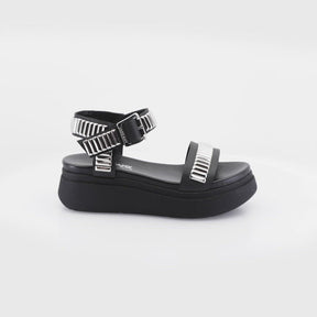 Stylish Black Platform Sandals with Studs Roya