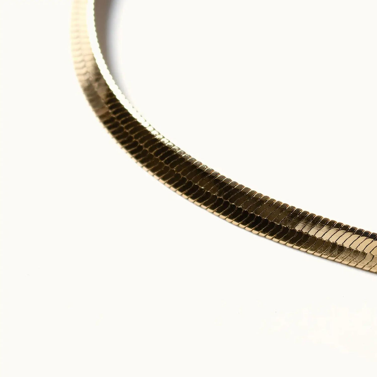 Gold Herringbone Chain Necklace