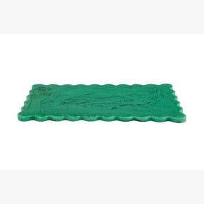 Scallop Rectangular Resin Cheese Board – Green , 14 Inches