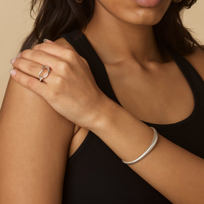 Hiba Cuff Bracelet in Sterling Silver, 3.5mm