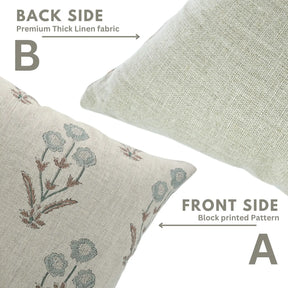 Premium Block Print Thick Linen Pillow Cover - Amitabh
