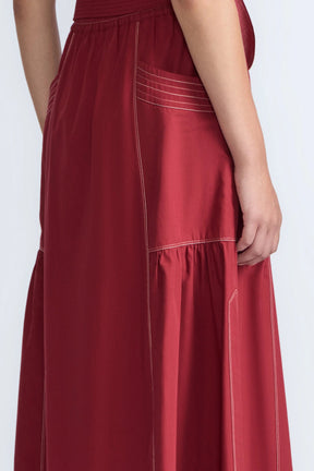 Milena Cotton Maxi Skirt | Wine