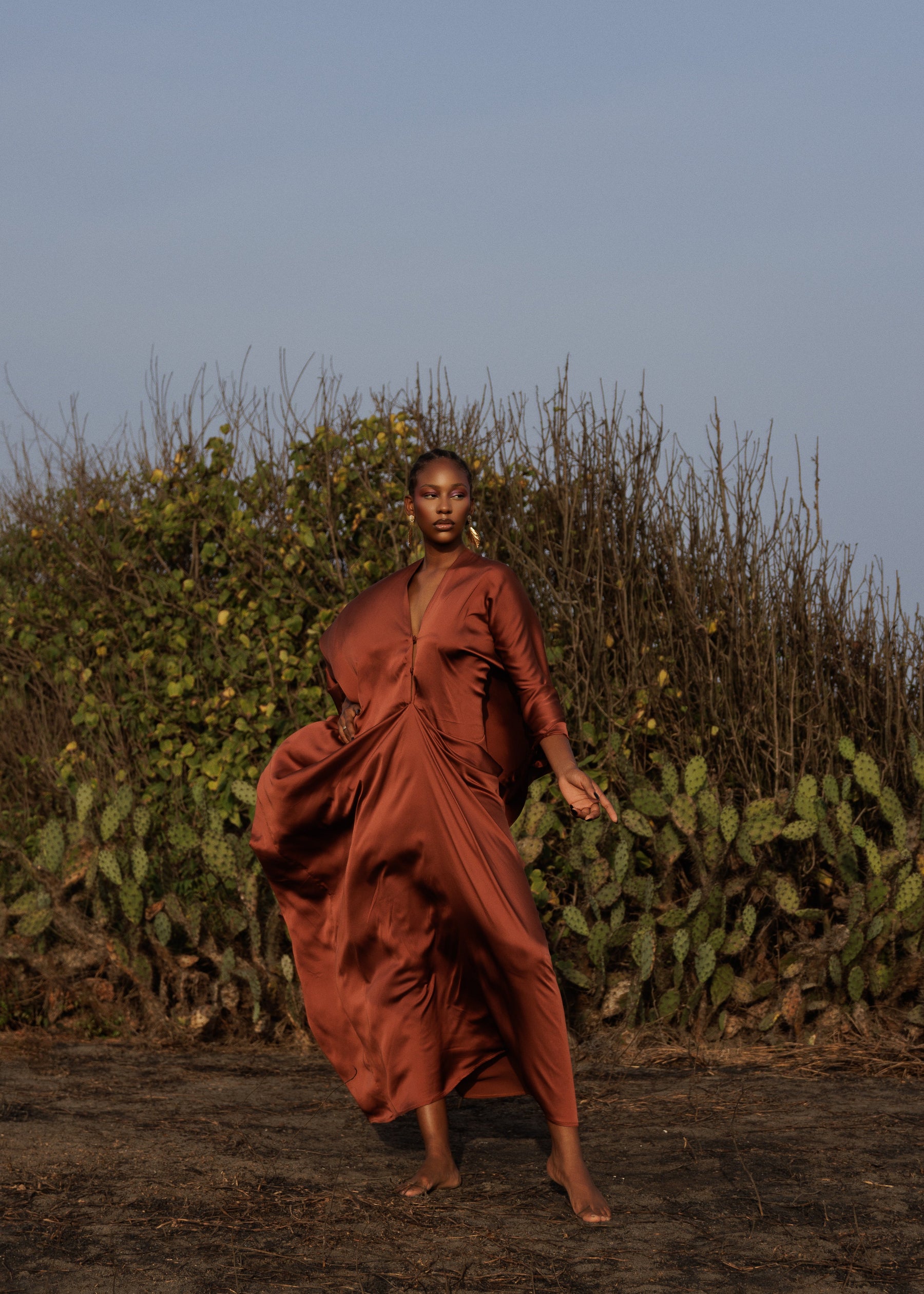 EVE DRAPED FLOOR LENGTH DRESS
