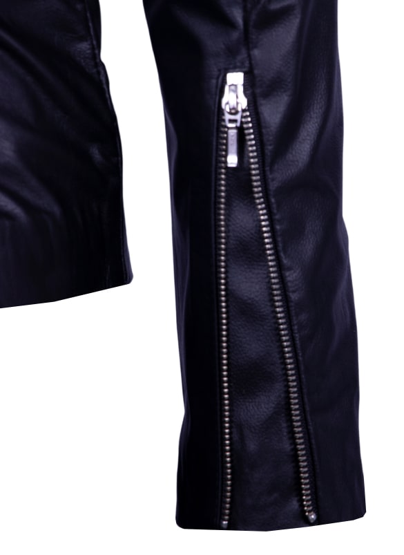Classic Leather Jacket with Gusseted Shoulders