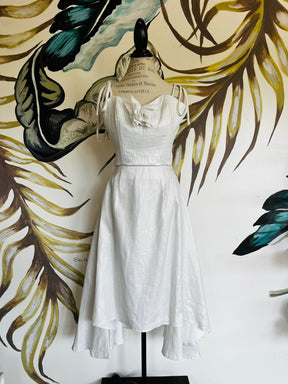 Luxe Linen Metallic Top & Skirt Set
