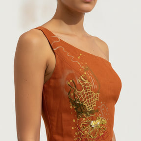 RAICES - Asymmetrical Linen Set with Ancestral Intervention