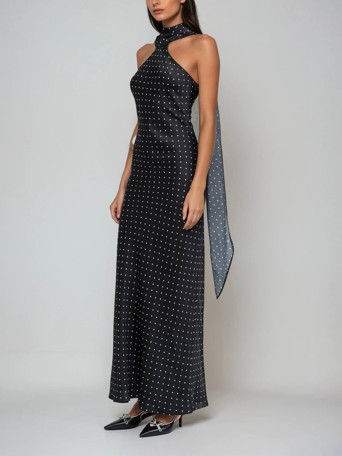 Léonie Halter Polka-Dot Satin Gown