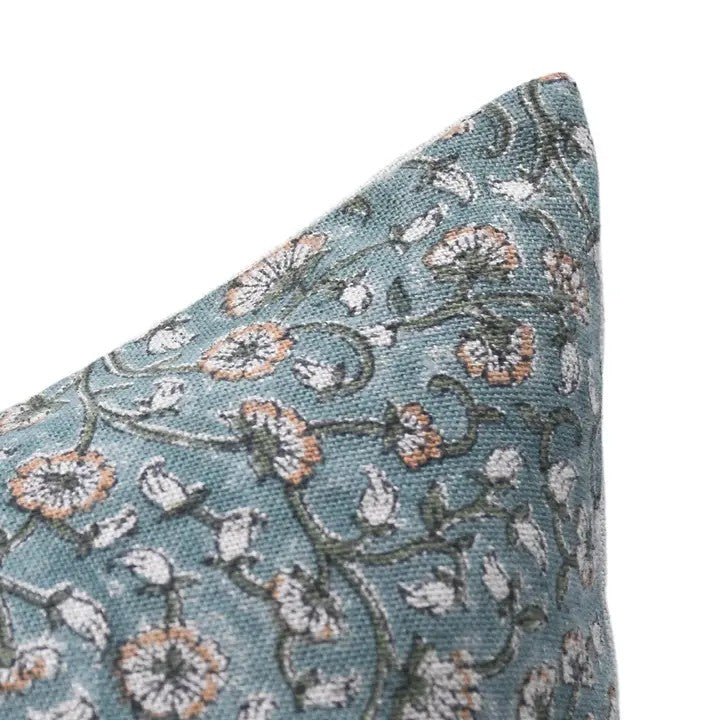 Unique Block Print Thick Linen Pillow Cover - Himachal