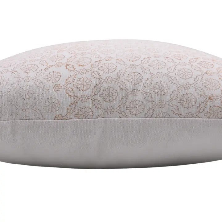 Accent Handmade Block Print33 Thick Cotton White Pillow Cover - Shehnaaz