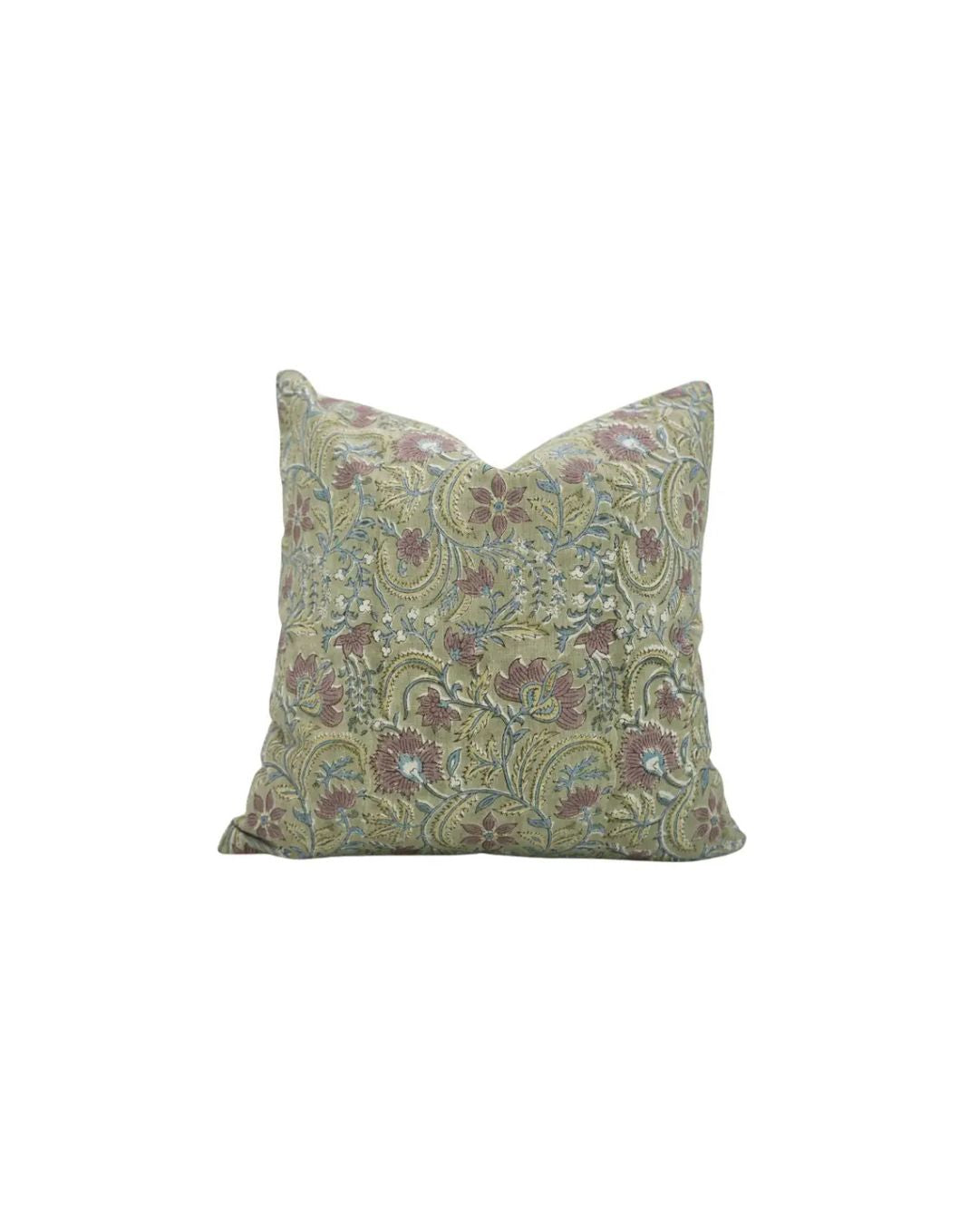 Beautiful Hand Made Block Viscose Linen Cushion Cover - Kundanvan