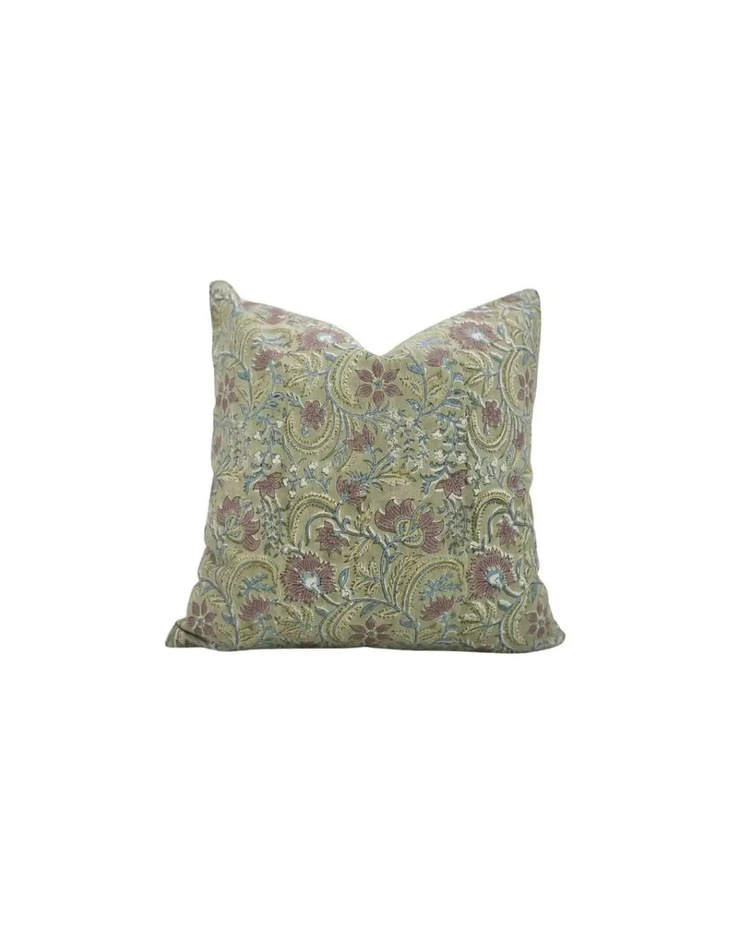 Beautiful Hand Made Block Viscose Linen Cushion Cover - Kundanvan