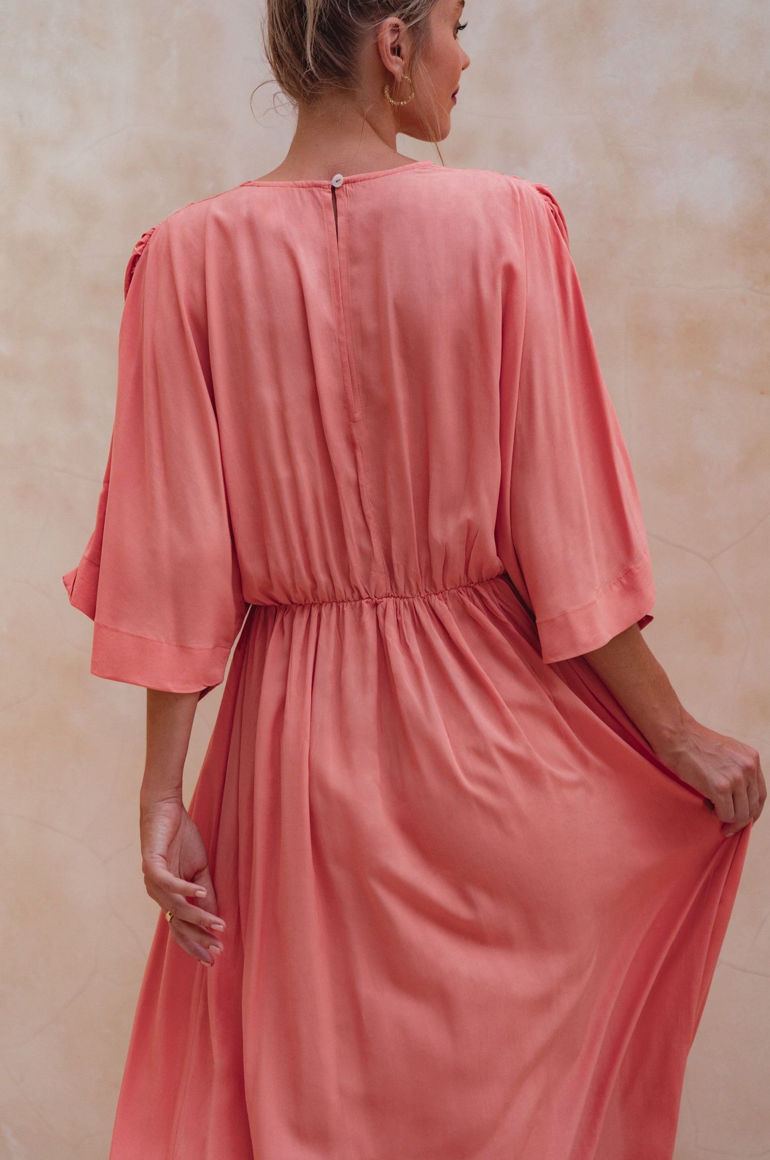 Elena Bohemian Gown Dress - Peach