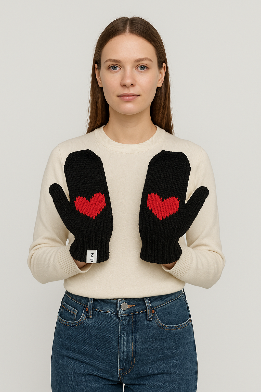 Heart Mittens Alpaca