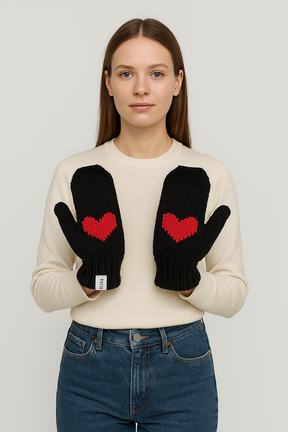 Heart Mittens Alpaca