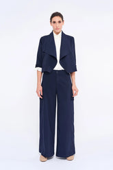Daysi Draped Lapel Jacket | Navy