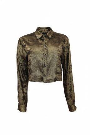 Burnt Gold Cropped Shirt