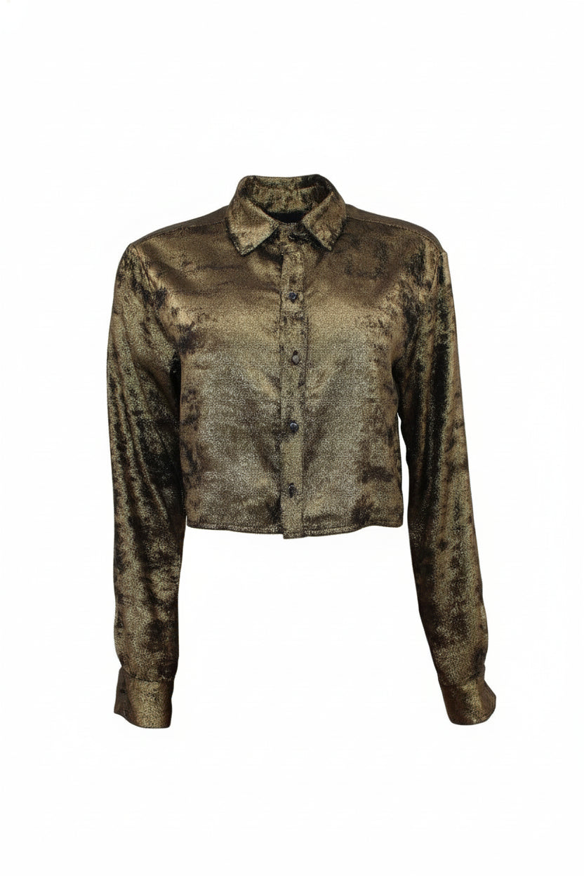 Burnt Gold Cropped Shirt