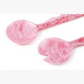Resin Salad Server- Pink , Yellow  (Set of 2), 12.40 x 3.93 Inches