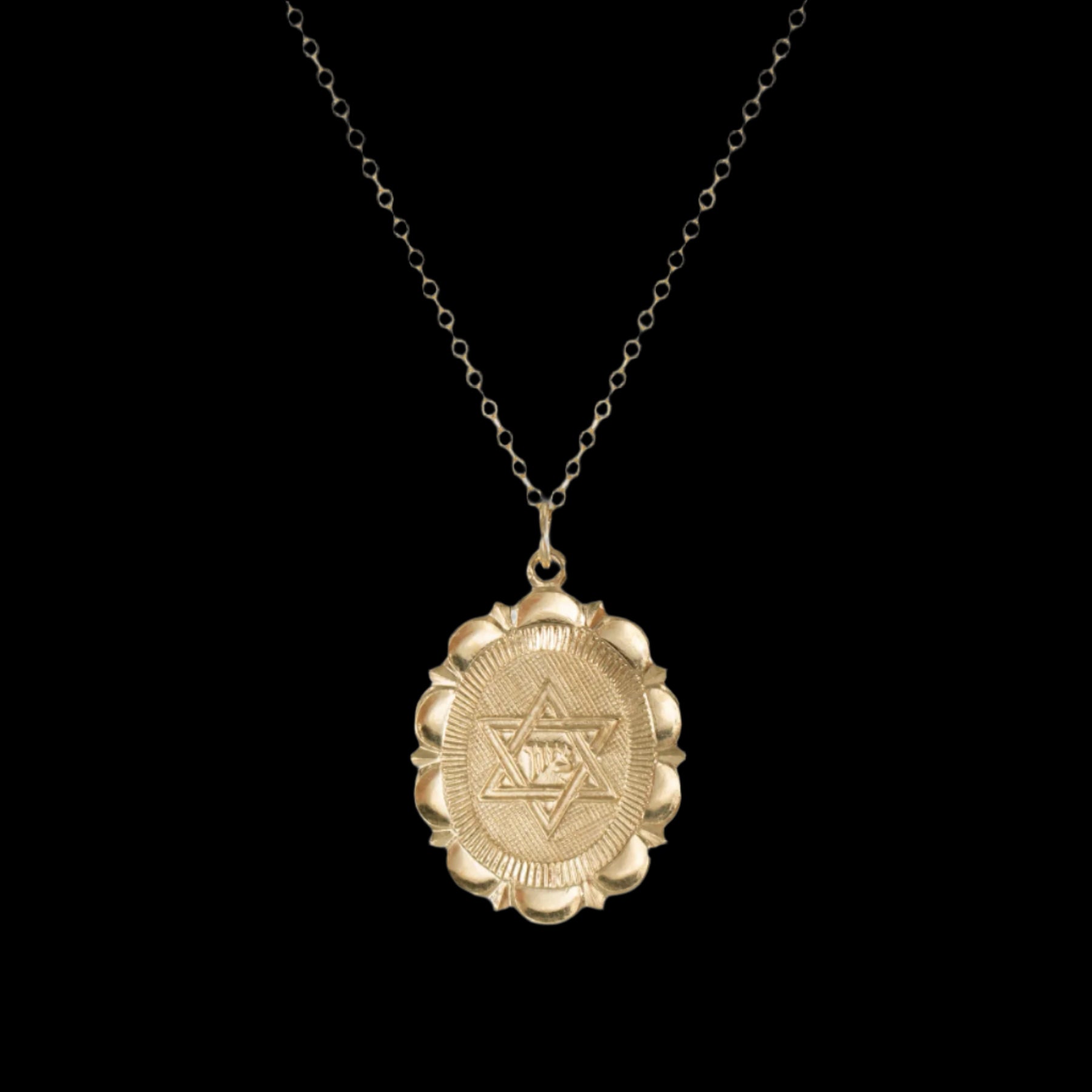 Star of David Jewish Gold Charm Necklace