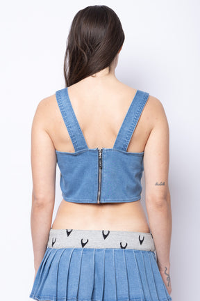 Jacquard Knit / Denim Mix Media FANG Corset