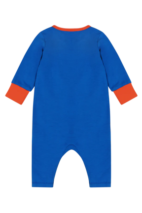 Mixed Up Clothing Baby Long Sleeve Button Front Romper Blue/Red