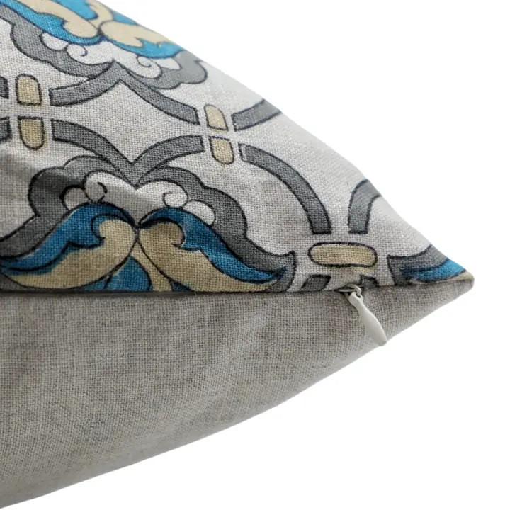 Beautiful Hand Made Block Printed Pure Linen Pillow Cover - Hridyavan