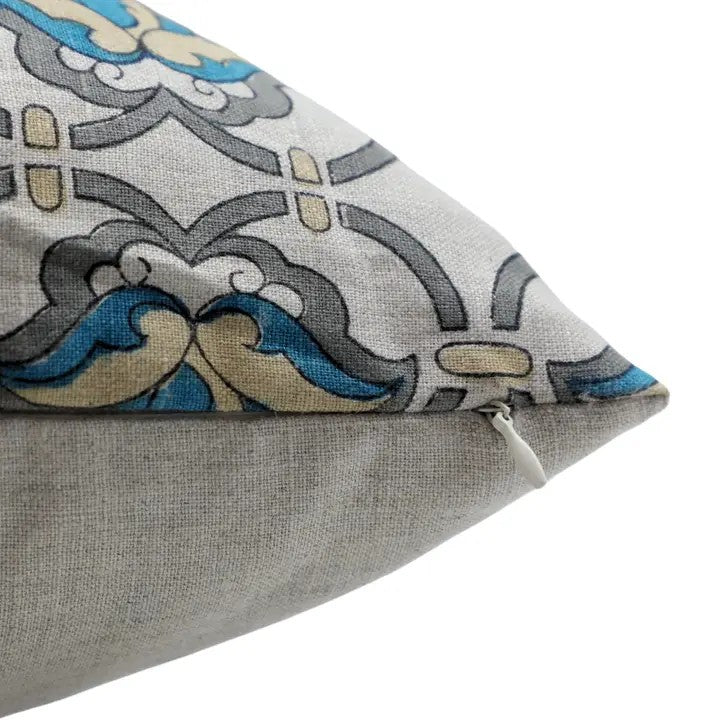 Beautiful Hand Made Block Printed Pure Linen Pillow Cover - Hridyavan
