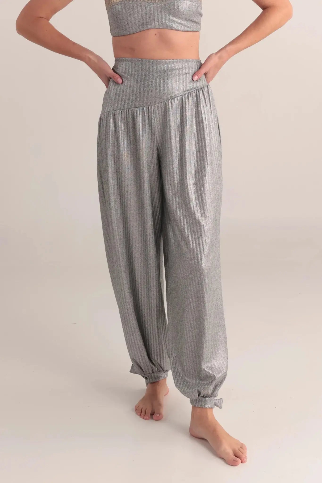 Soma Silver Asymmetric Ankle Pant