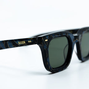 Zid Sunglasses with Azurite Frame & Green Lens