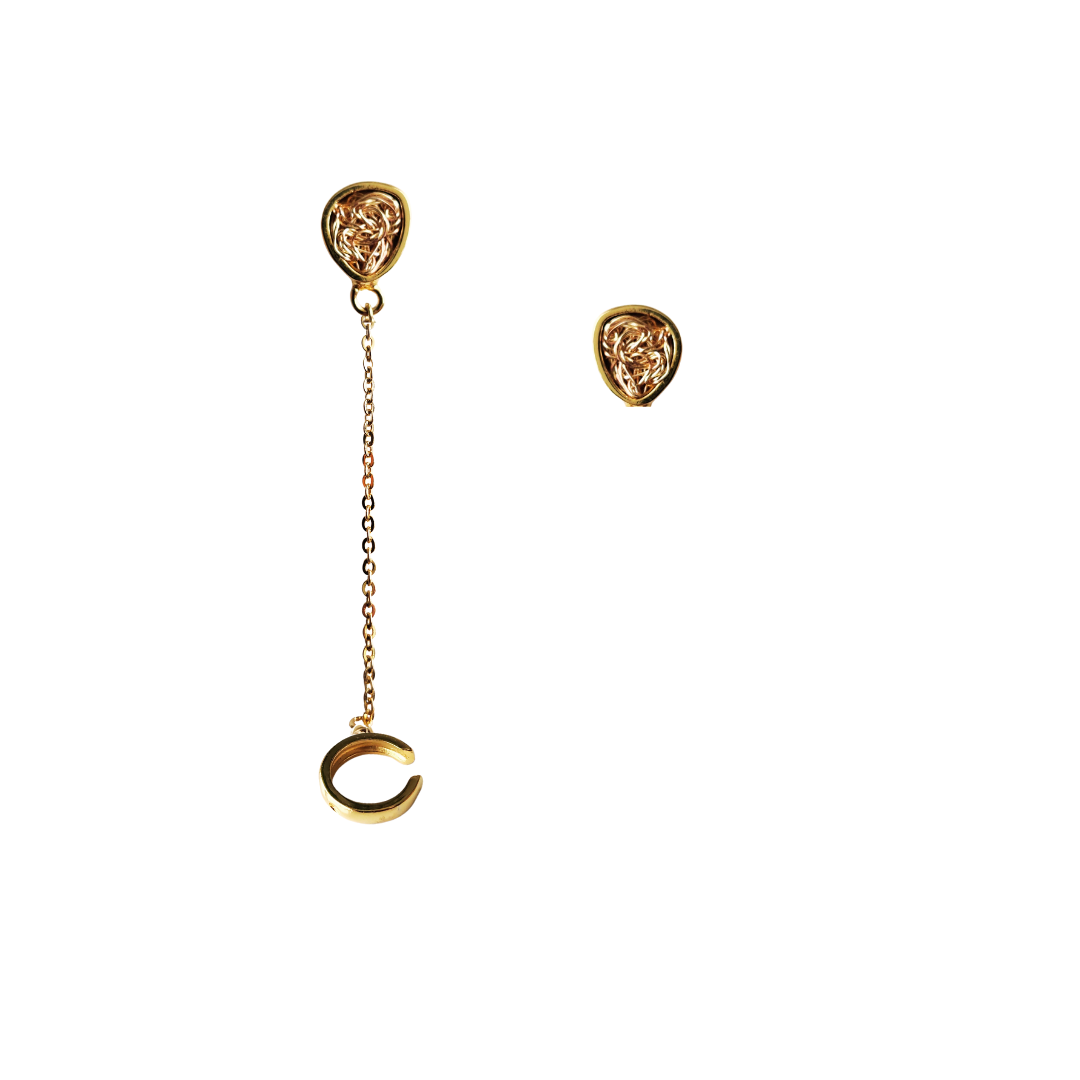 Gold Ear cuff and Earring Dream