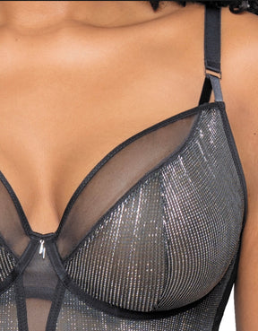 Curvy Kate Sparks Fly Plunge Body Black/Silver