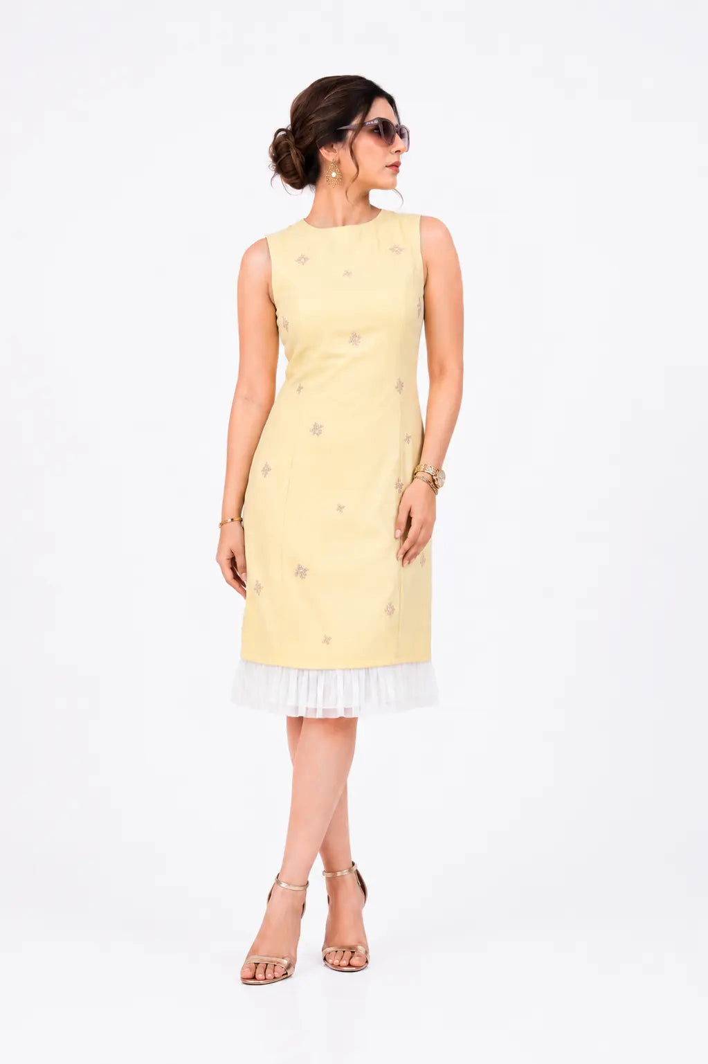Sparkle Shift Dress - Baby Yellow