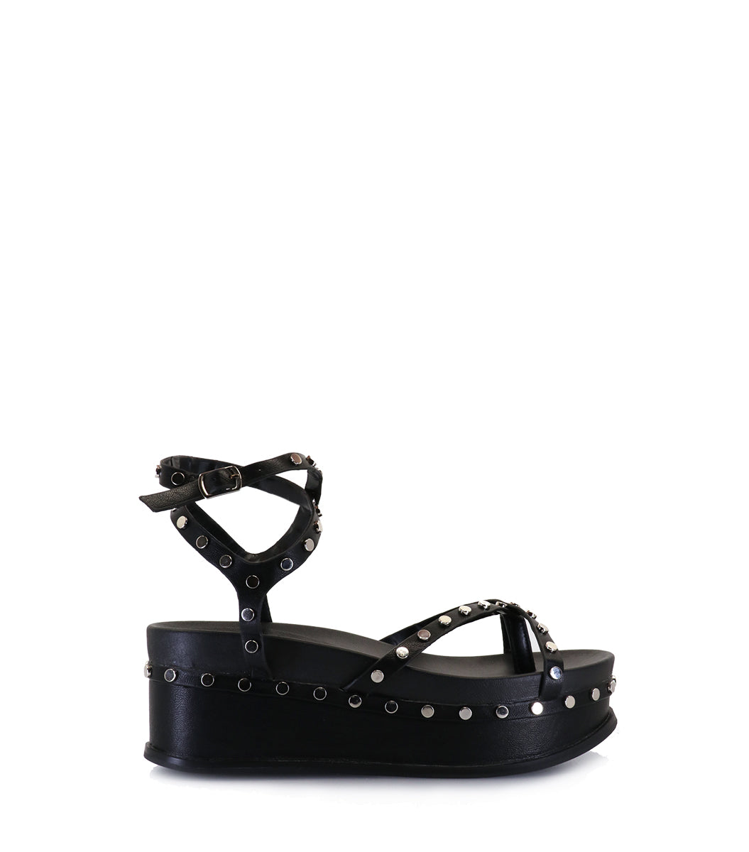 DION Studded Eco-Friendly Platforms Black